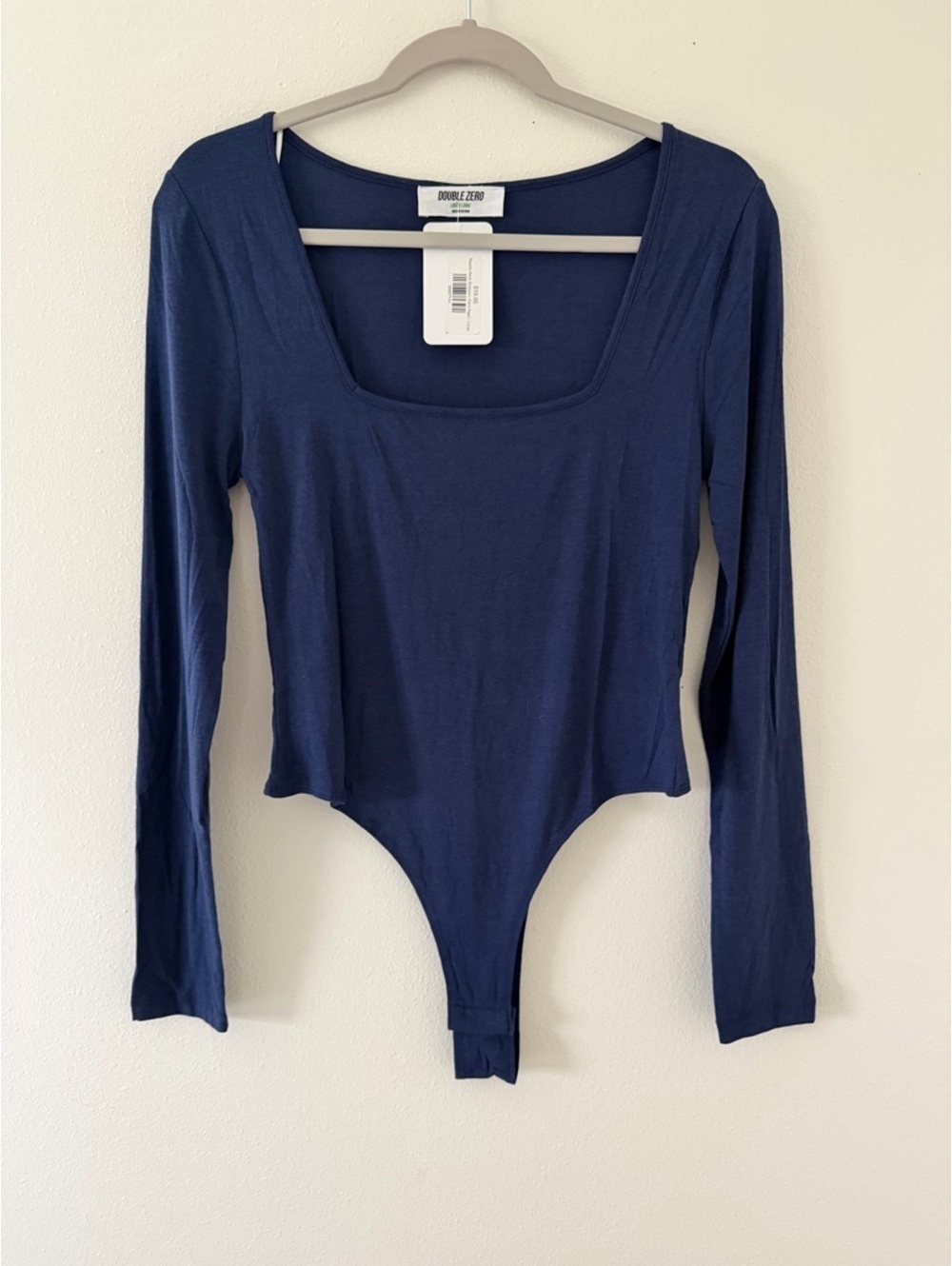 NWT- Double Zero Minimalistic Basic Square Neck Long Sleeve Bodysuit size large
